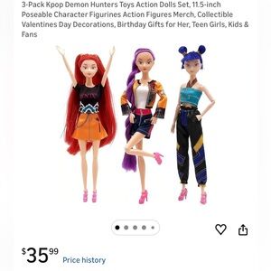 Kpop Demon Hunter Action Dolls Collectibles with Red, Purple, and Blue Outfits